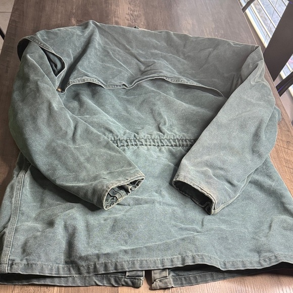 Vintage Carhartt Men's CB5043 Green Duck Duster Blanket Lined & Tan Accents - Picture 8 of 9